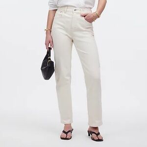 MADEWELL perfect vintage straight jeans cream, size 25